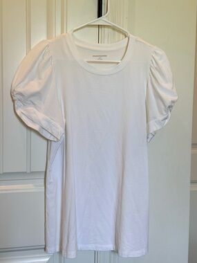Amazon Essentials White Puff Sleeve Crewneck Tee